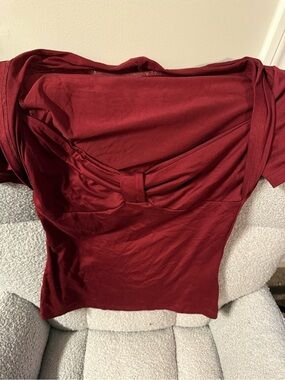 SHEIN Deep Red Twist-Front Top